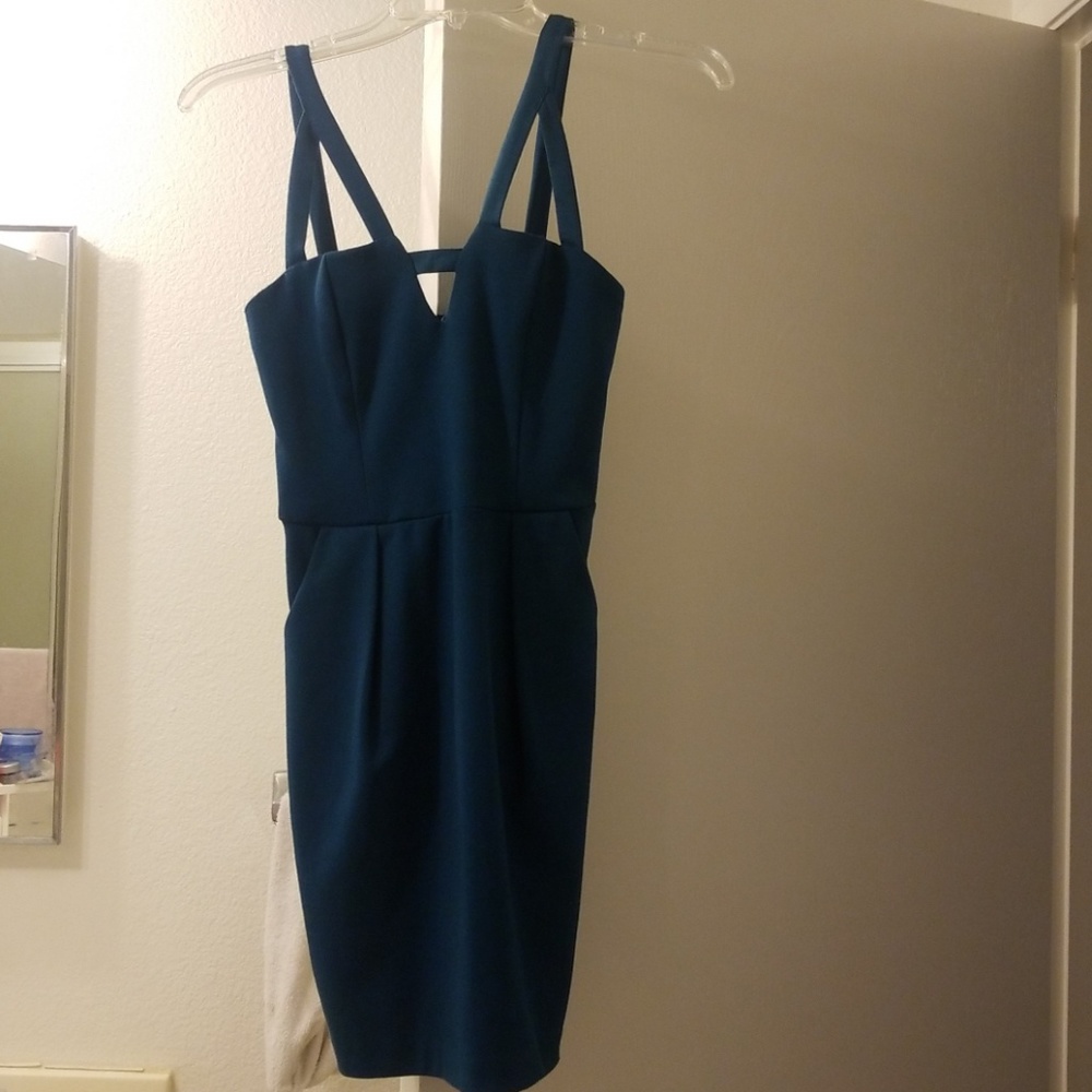 Teal dress with pockets